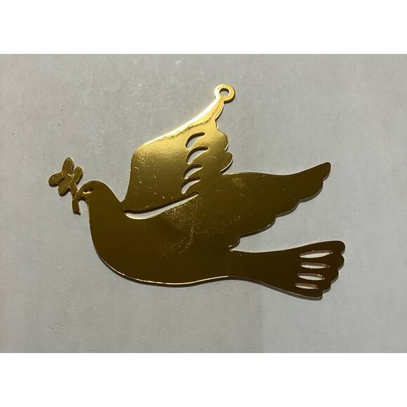 Brass Ornament Dove of Peace Gloria Duchin Modern Minimalist Dove Christmas VTG - Picture 6 of 9